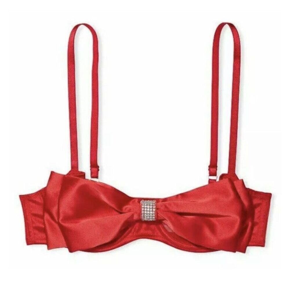 Victoria's Secret Dream Angels Unlined Bling Bow PUSH-UP Bra 38DD NWT